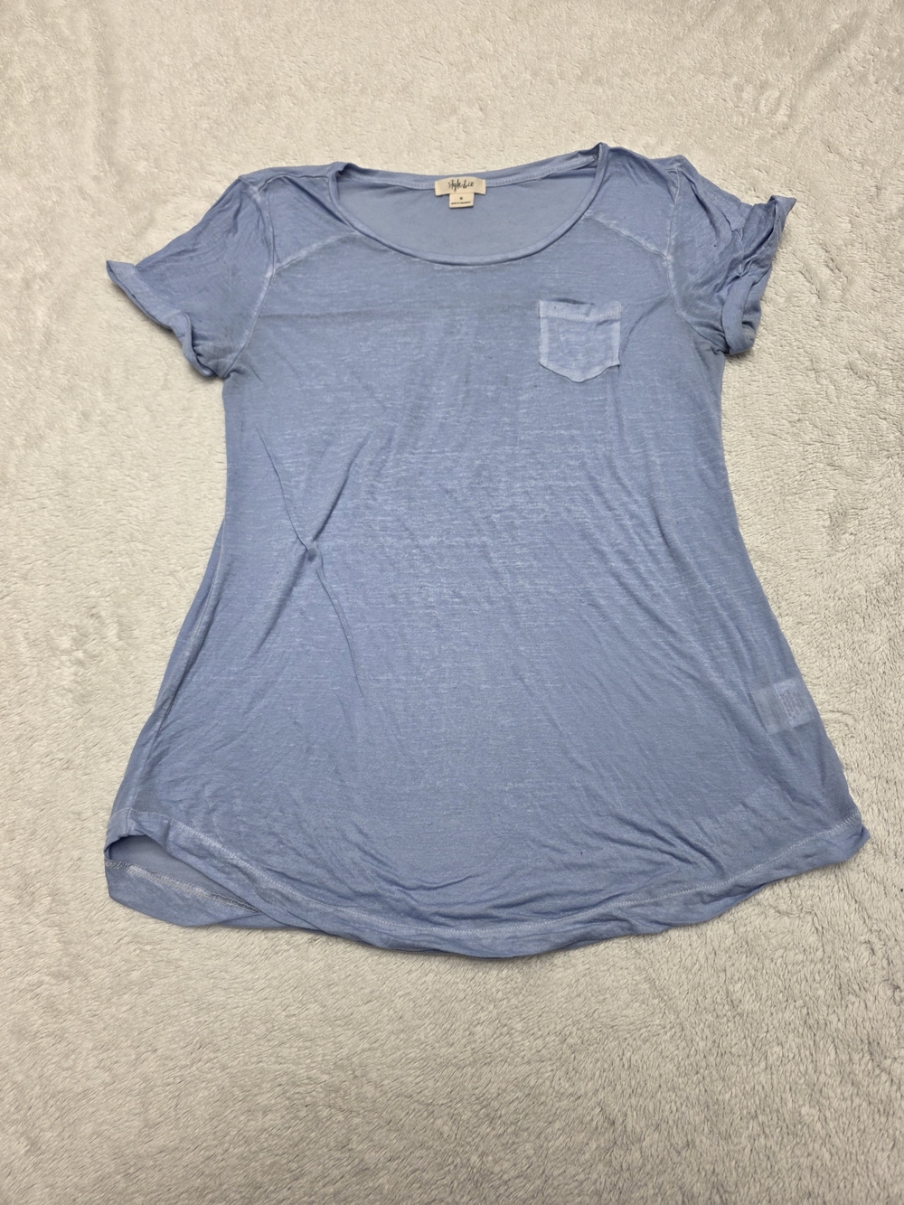 Style & Co. Light Blue Short Sleeve Pocket Tee